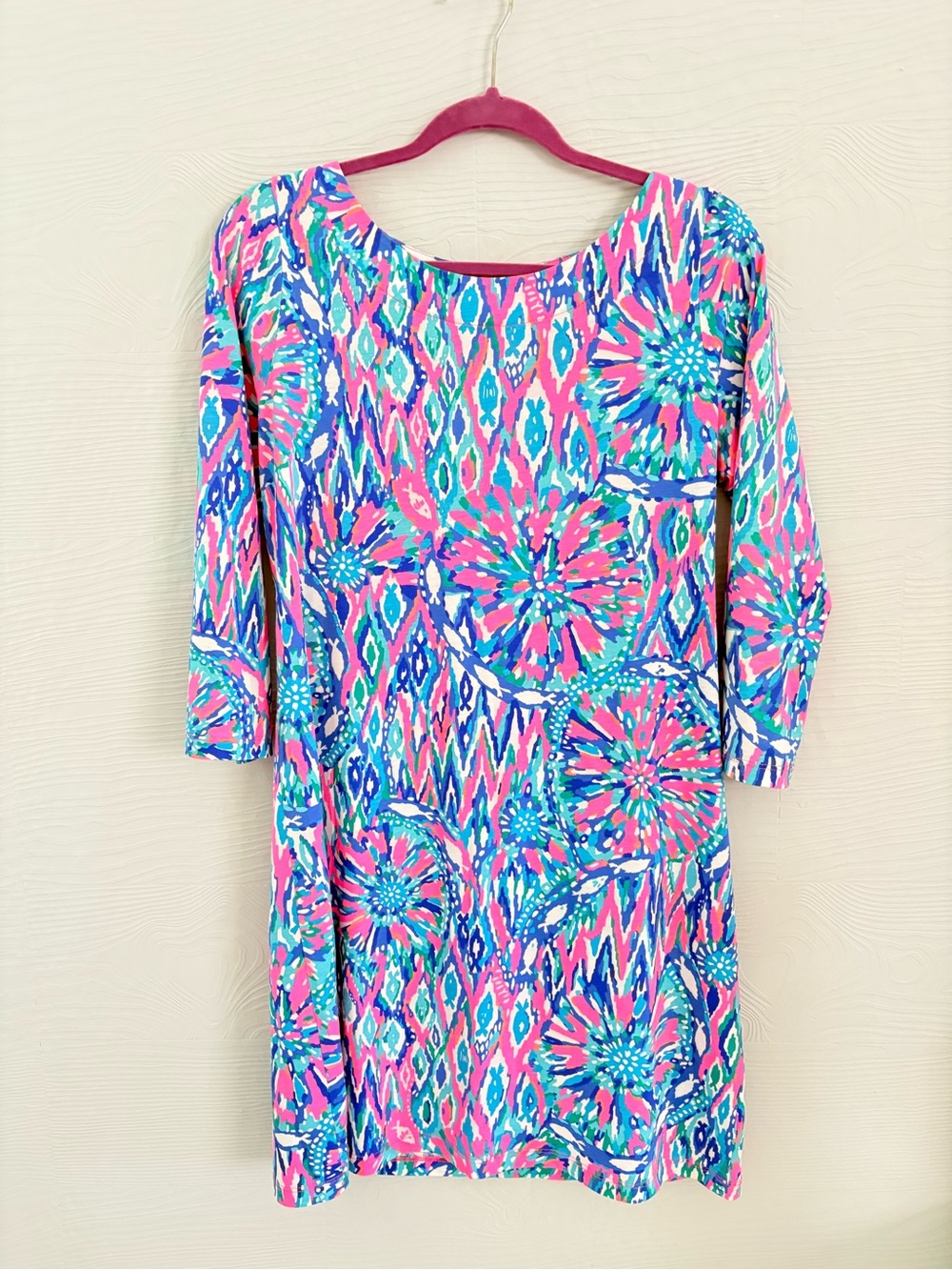 Lilly Pulitzer Pink, Blue & Green Floral-Print Shift Dress